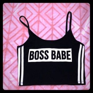 Boss babe crop top